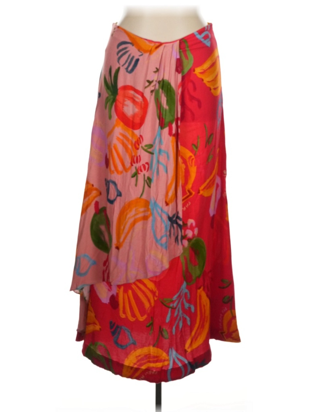 FARM Rio Red & Pink Tropical Wrap Maxi Skirt - Picture 4 of 13